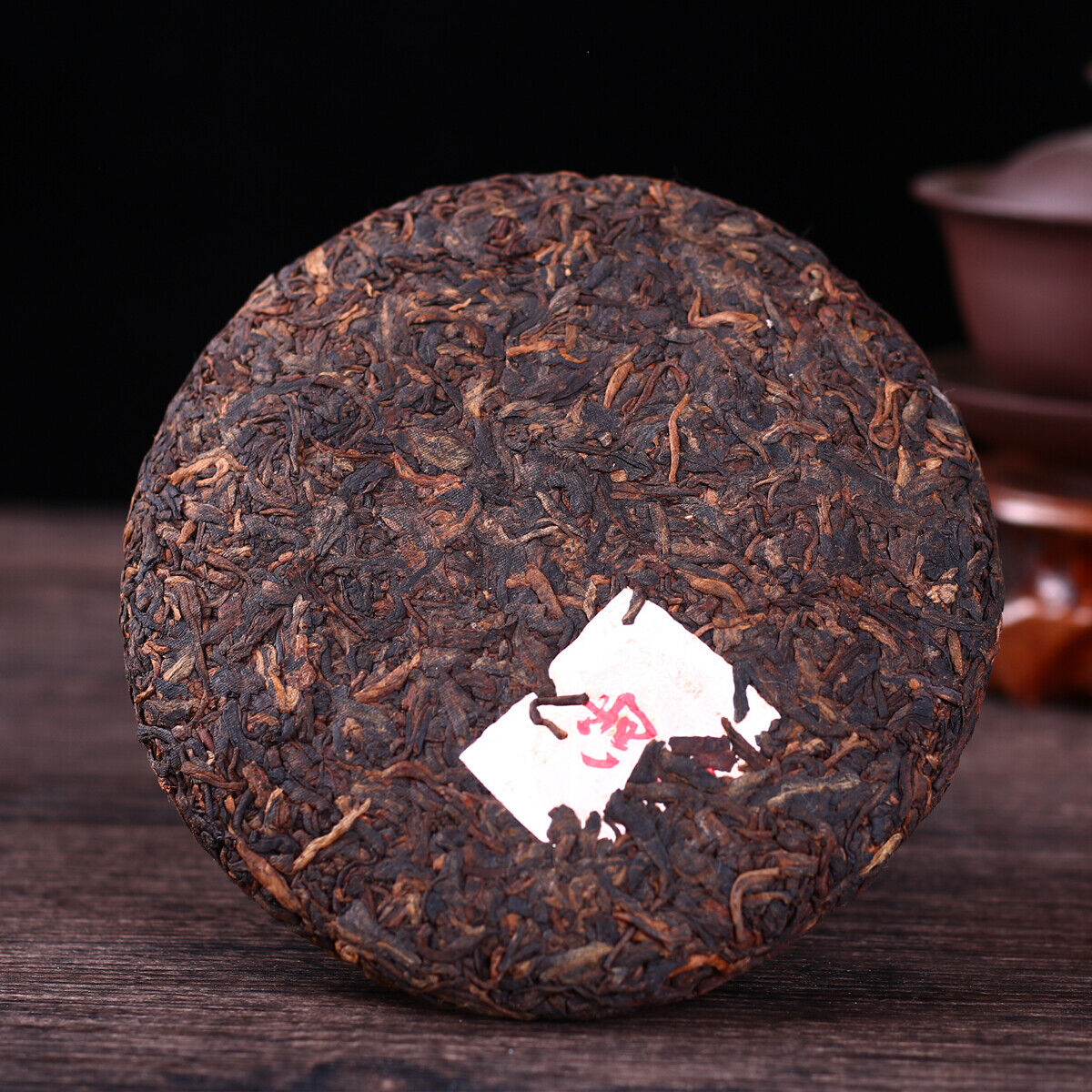 200g Pu erh Cooked Tea Yunnan Brown High Mountain Ecological Ripe Puer Tea Cake