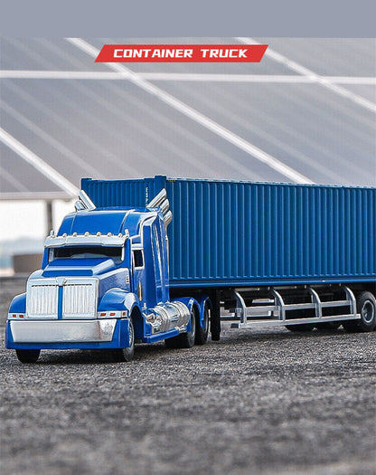 1:50 Container Trailer Truck Head Diecast Model Car Engineering Toy Vehicle Gift