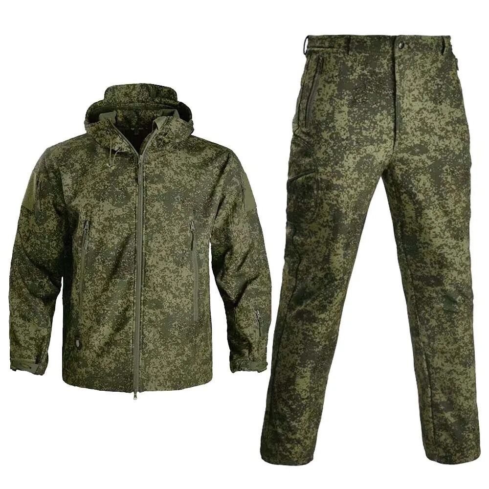 Jacket Shell Trainning Men Tactical Jackets+Pant Outdoor Army Hunting Suit