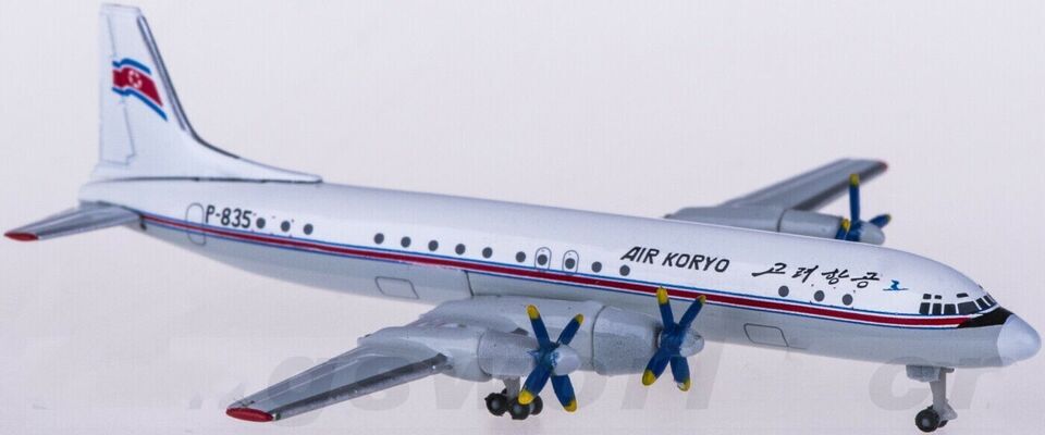 1:500 Herpa AIR KORYO Ilyushin Il-18 Passenger Airplane Diecast Aircraft Model