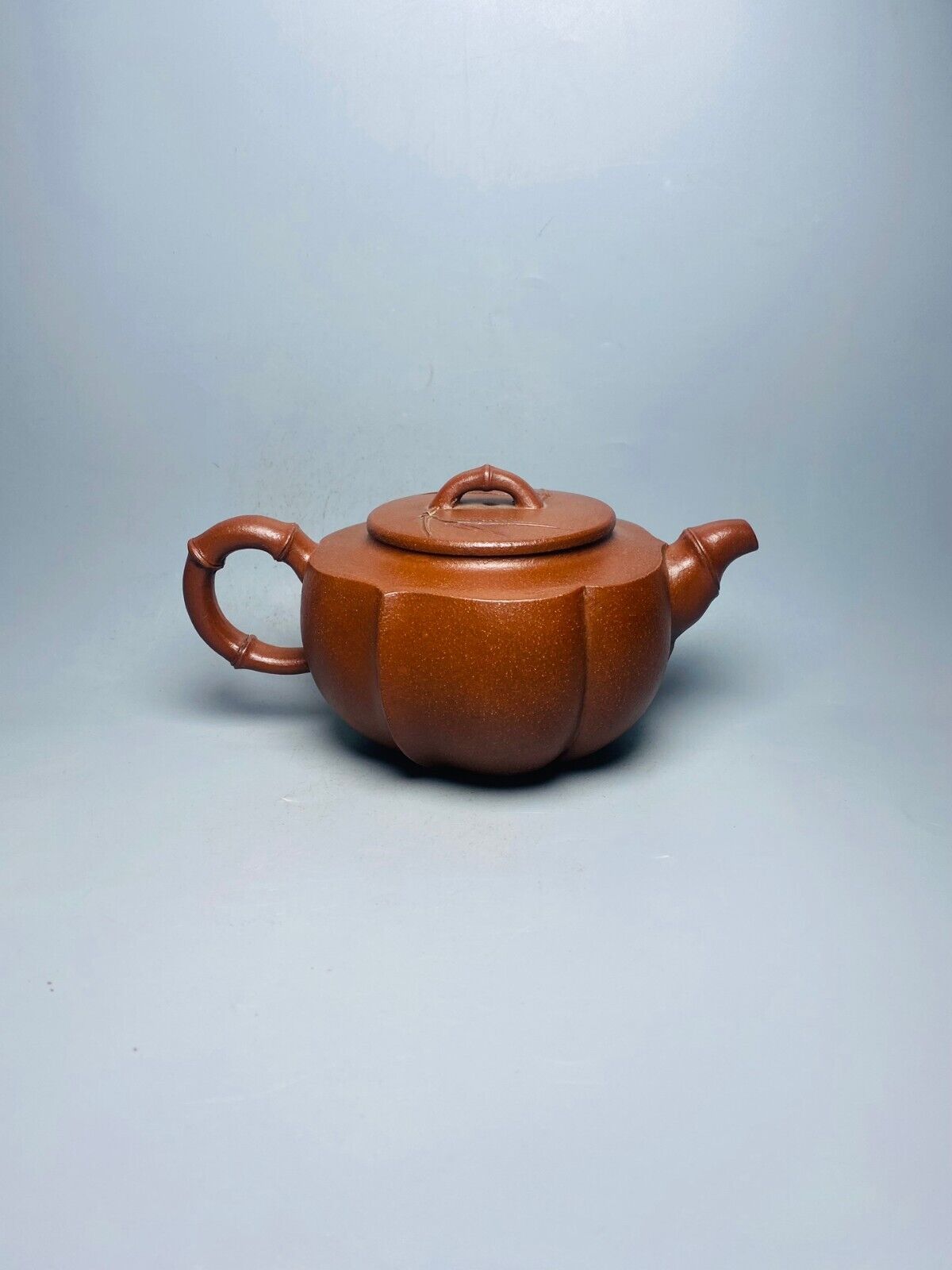 Chinese Yixing Zisha Clay Handmade Exquisite Teapot （六棱竹节 底款：汪寅春）