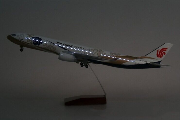 47CM AIR CHINA AIRBUS A330 Passenger Plane Led Sound Light Resin Aircraft Model