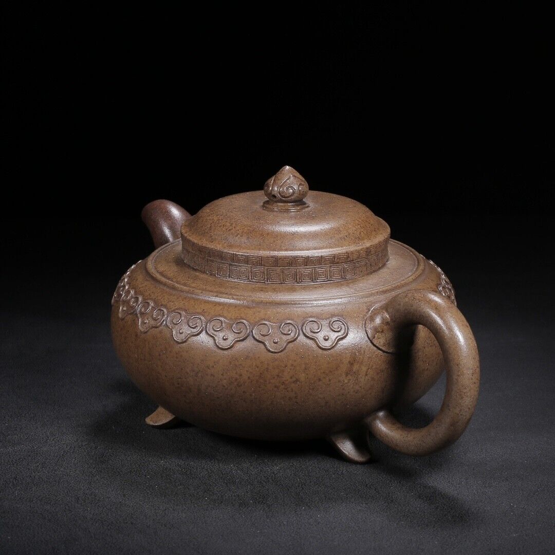 Chinese Yixing Zisha Clay Handmade Exquisite Teapot（云肩如意（柴烧窑变） 底款：景舟制壶）