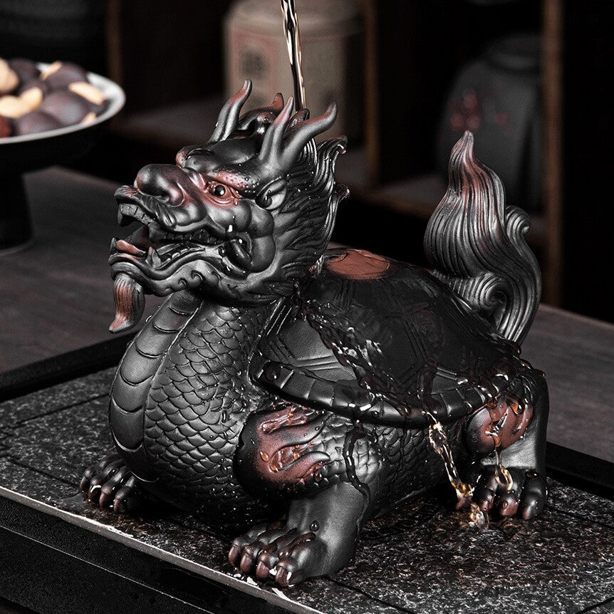 full handmade carved artware wealhty mascot business gift yixing zisha tea pet
