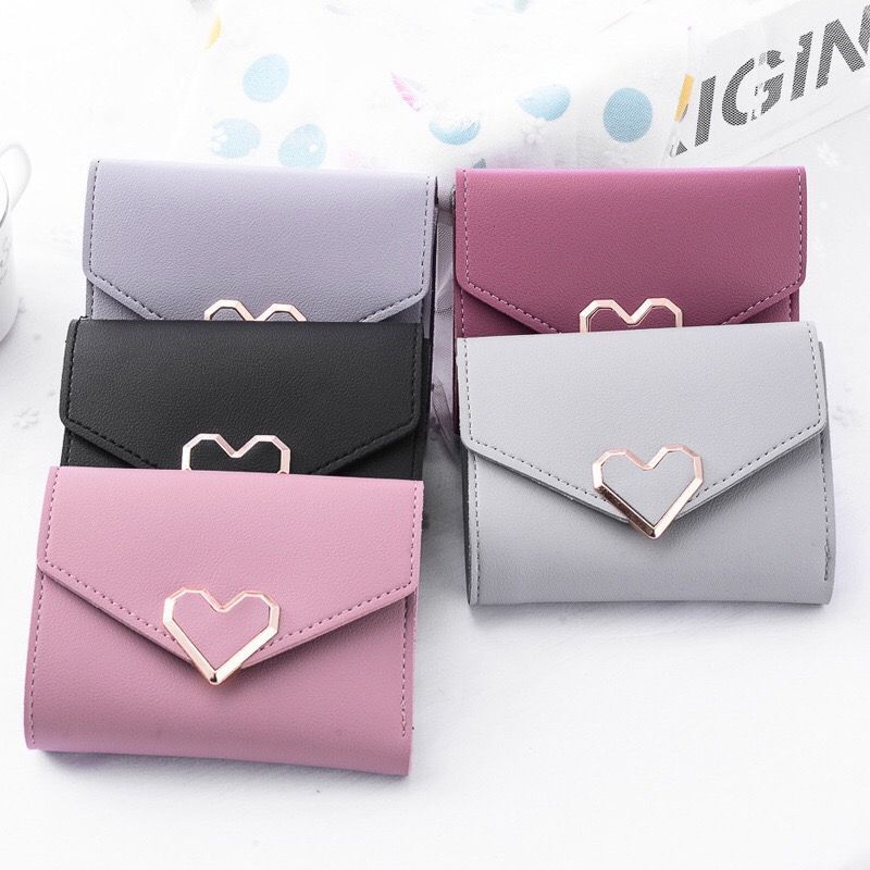 Short Wallets Synthetic Leather Purse Card Holder Wallet Small Zipper Coin Bags