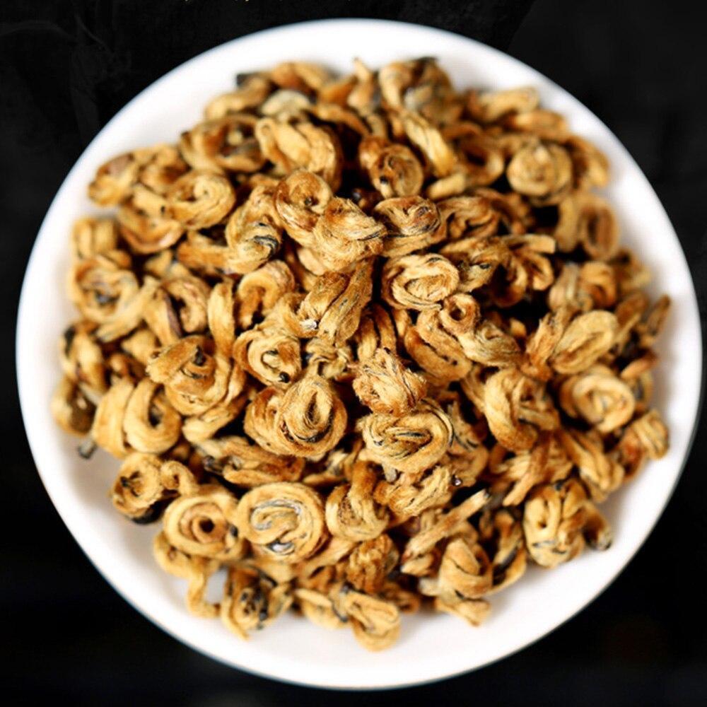250g 2023 Yunnan Golden Spiral Black Chinese Tea Dianhong Red Single Bud Tea
