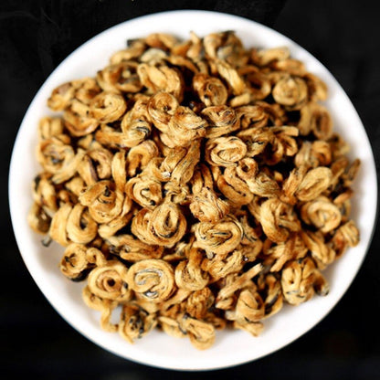 250g 2023 Yunnan Golden Spiral Black Chinese Tea Dianhong Red Single Bud Tea