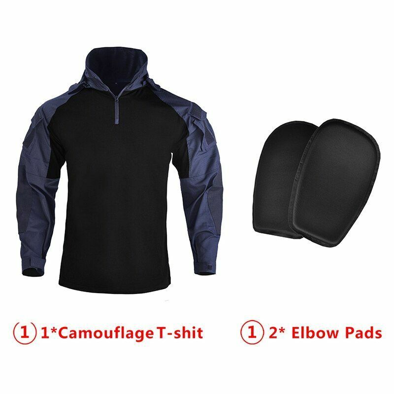 Hooded Shirt/ Pants Pads Tactical Camo Military Shooting Training Sport Hiking L
