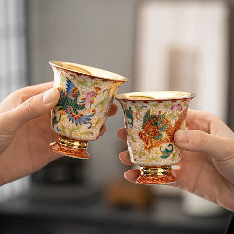One Cup Chinese Tea Cup Ceramic Gilt Color Enamel Craft Creative Master Cup New
