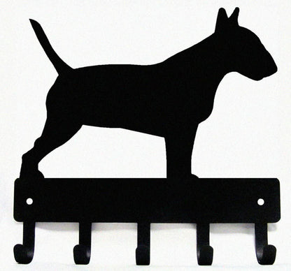 Bull Terrier Dog - Key Hooks & Keychain Holder-6 inch/9 inch Wide Metal Wall Art
