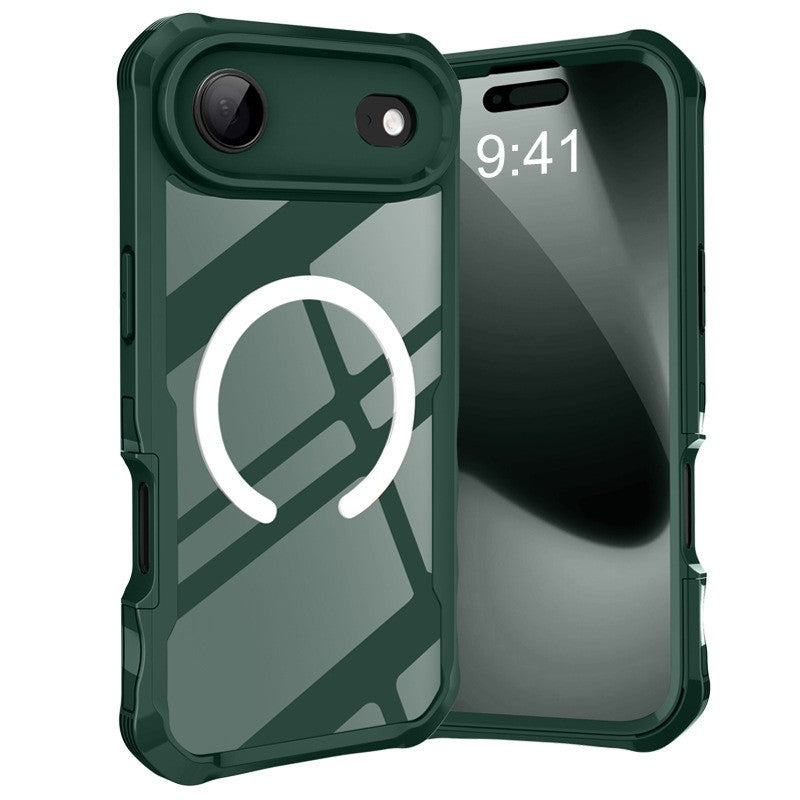 For iPhone 17/17Pro/ 17Air/17Pro Max Anti-slip Edge Tempered Glass Phone Case