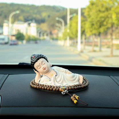 safety Buddha for car decoration porcelain tea pet house warming gift small size