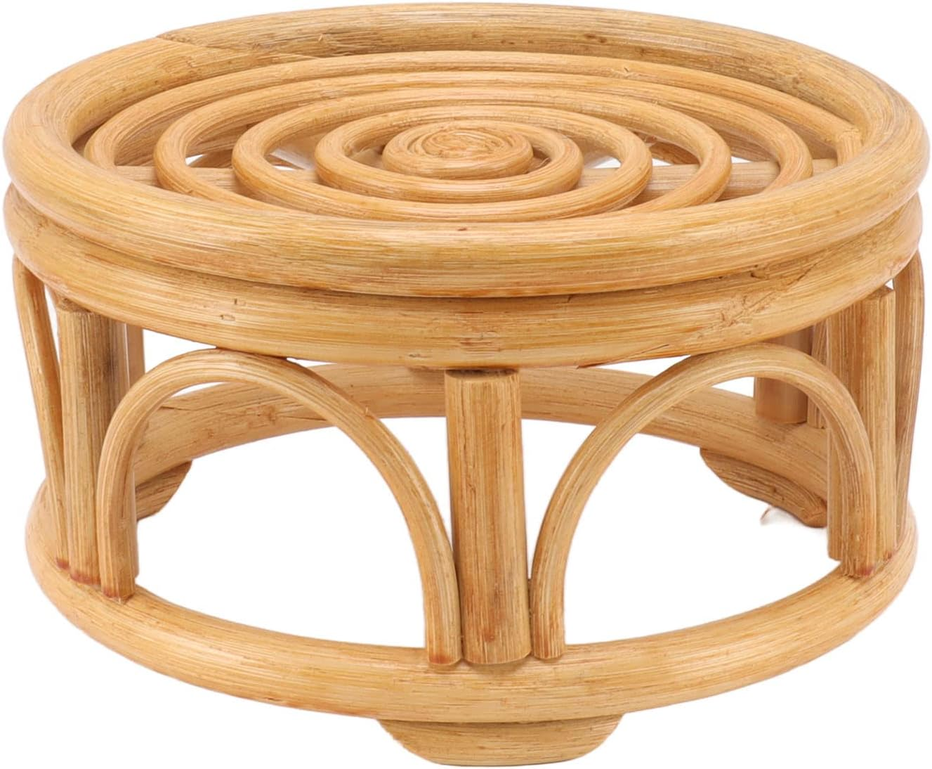 Woven Rattan Wicker Plant Stand Indoor Outdoor Home Office Decoration Gift