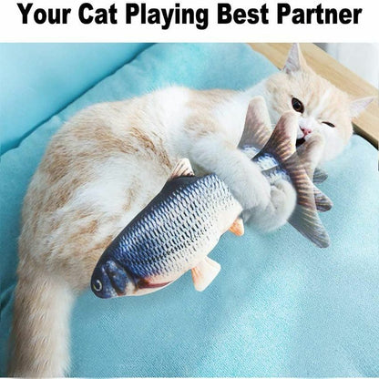 Electric Cat Toy Fish USB Charger Interactive Realistic Pet Chew Bite Floppy 30