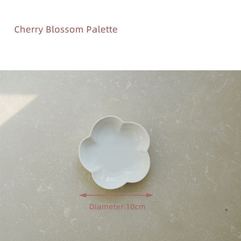 Watercolor Palette Ceramic Oil Painting White Porcelain Shell Color Mixing Plate