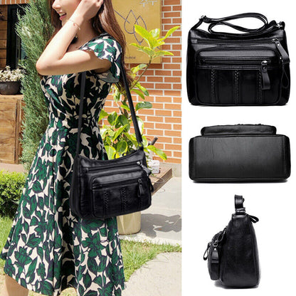Women Handbag Shoulder Bag PU Leather Crssobody Pouch Messenger Purse Mother Bag