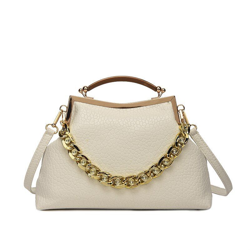 Handbag Mental Handle Pleated Shell Bag Clutch Purses Crossbody Bags 28*20*7 CM