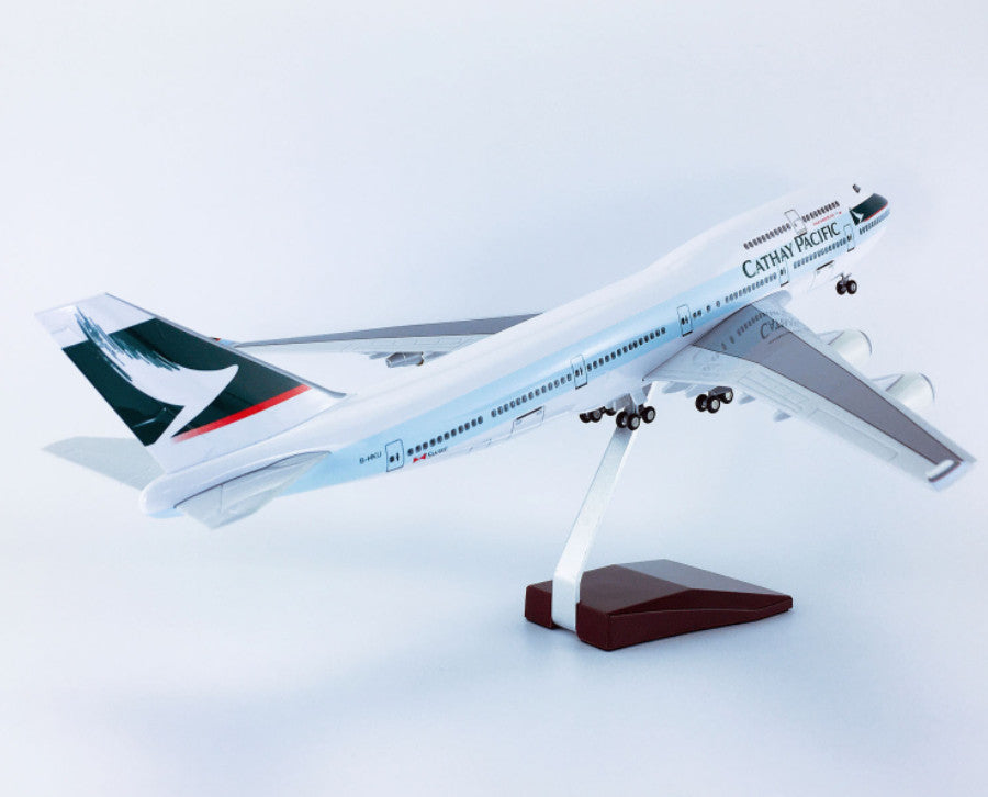 1:150 47CM CATHAY PACIFIC BOEING 747-400 Plane Landing Gear Resin Aircraft Model