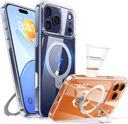 For Iphone 17 Pro Case: with 360° Spin Magnetic Stand, Camera Control Button, Fi