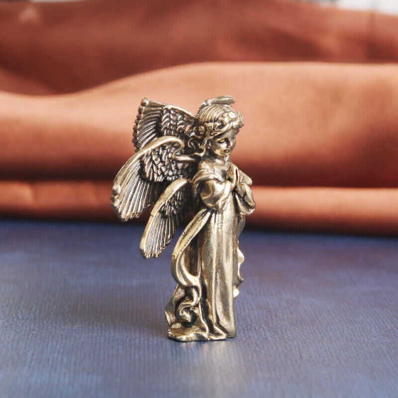 Solid Brass Angel Figurine Small Angel Statue House Decoration Figurines Gift