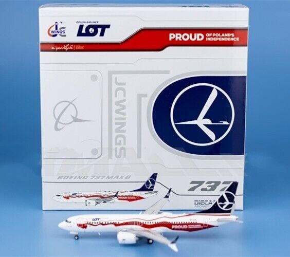 1:400 JC Wings LOT BOEING 737 MAX 8 Passenger Airplane Diecast Aircraft Model