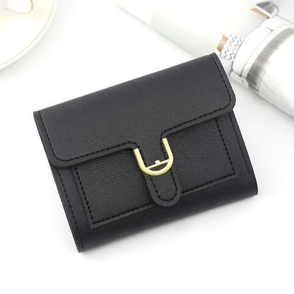 Short Wallet Heart-Shaped Card Bag Simple Square 3fold Coin Purse 9.5*11.5*1.5CM