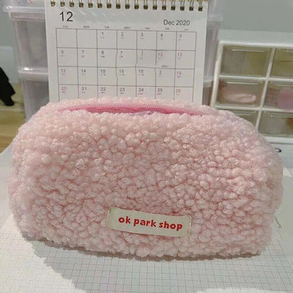 shmere Pencil Bag Case Plush Pencil Bag Zipper Bag Makeup Storage Bag M` JL