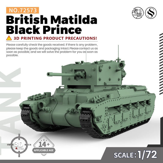 SSMODEL 1/72 25mm Military Model Kit British Matilda Black Prince WoT WAR