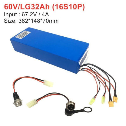 Electric Scooter Lithium Battery Pack 2 - Charging Ports Fast Charging 67.2V/60V