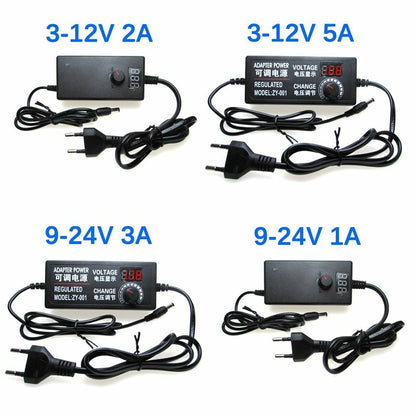 Adjustable Power Adapter AC To DC Power Supply 3V 5V 6V 9V 12V 15V 18V 24V 1A 2A