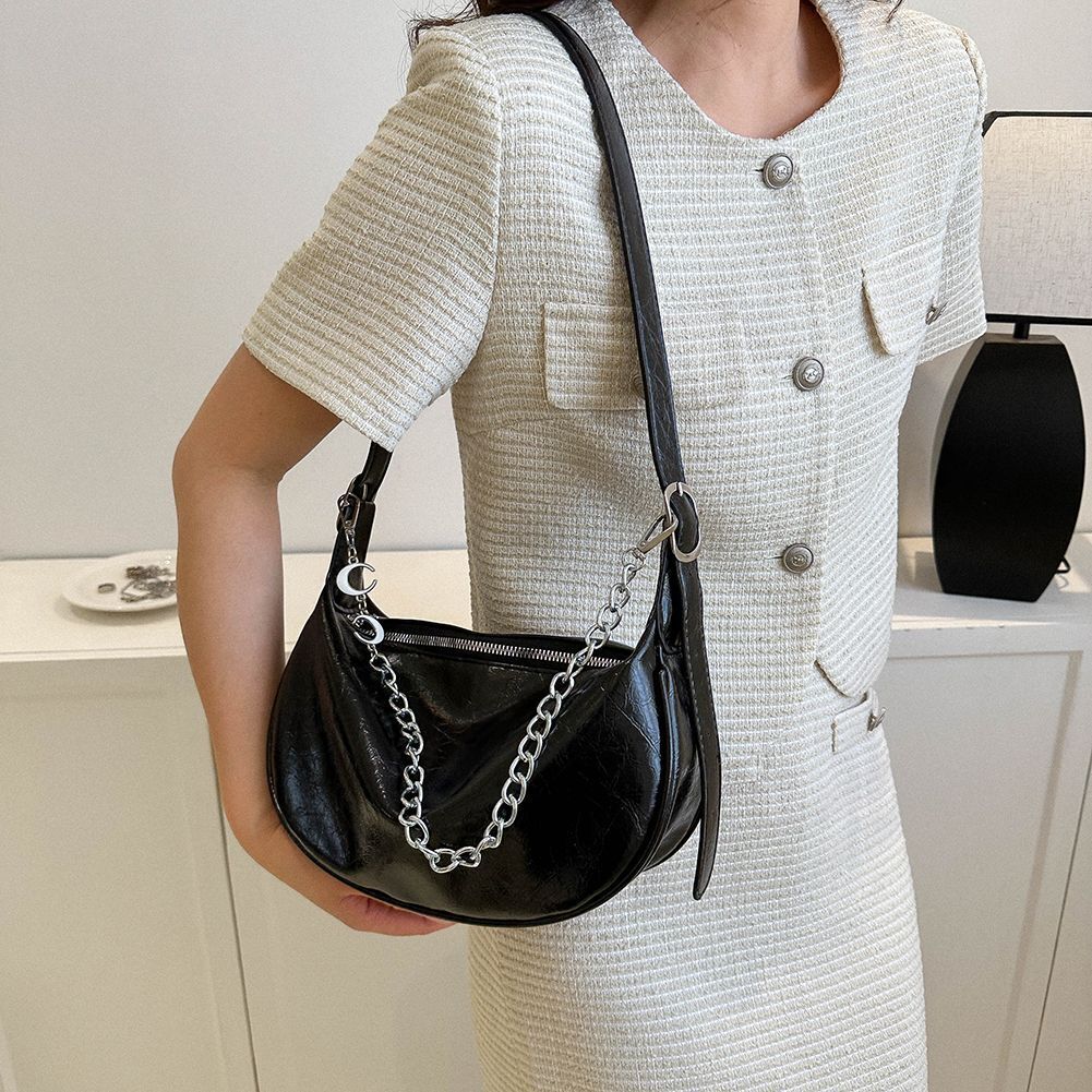 Chain Shoulder Bags Handbags Crossbody Synthetic Leather Underarm Shopper Purses