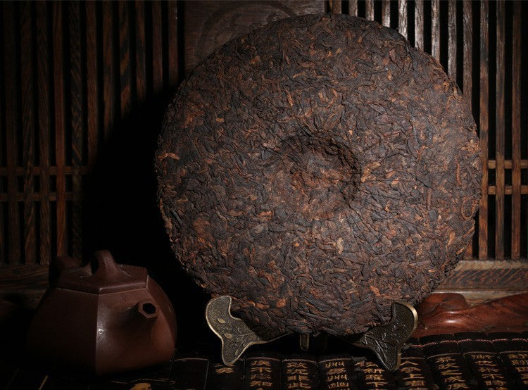 357gRipe Pu-erh Tea Cake Aged Yunnan Puerh Traditional Shou Mei Compressed Tea