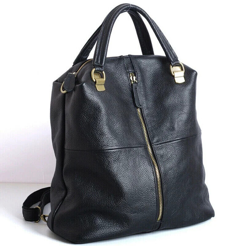 Leather Women Backpack Women's Shoulder Bag Black Leather Handbags Travel Bag