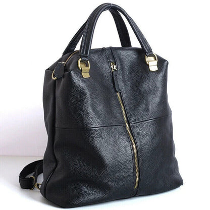 Leather Women Backpack Women's Shoulder Bag Black Leather Handbags Travel Bag
