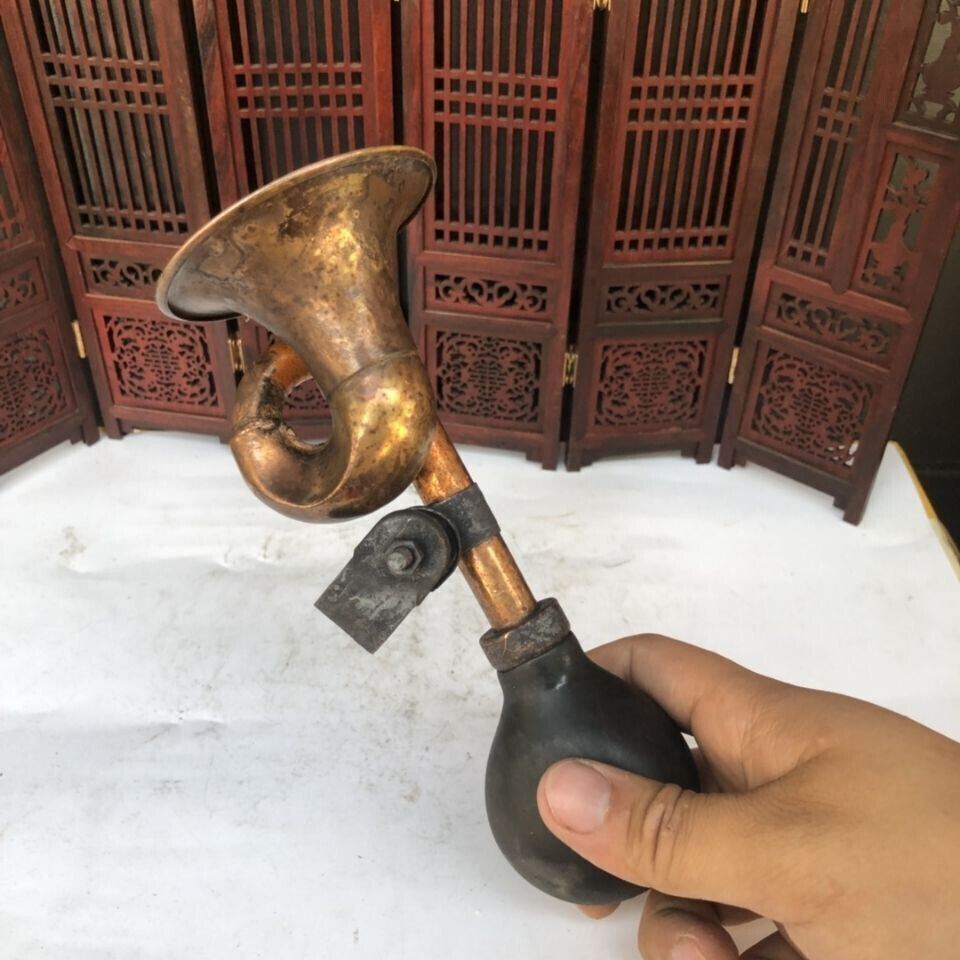 Chinese old copper bicycle rickshaw horn