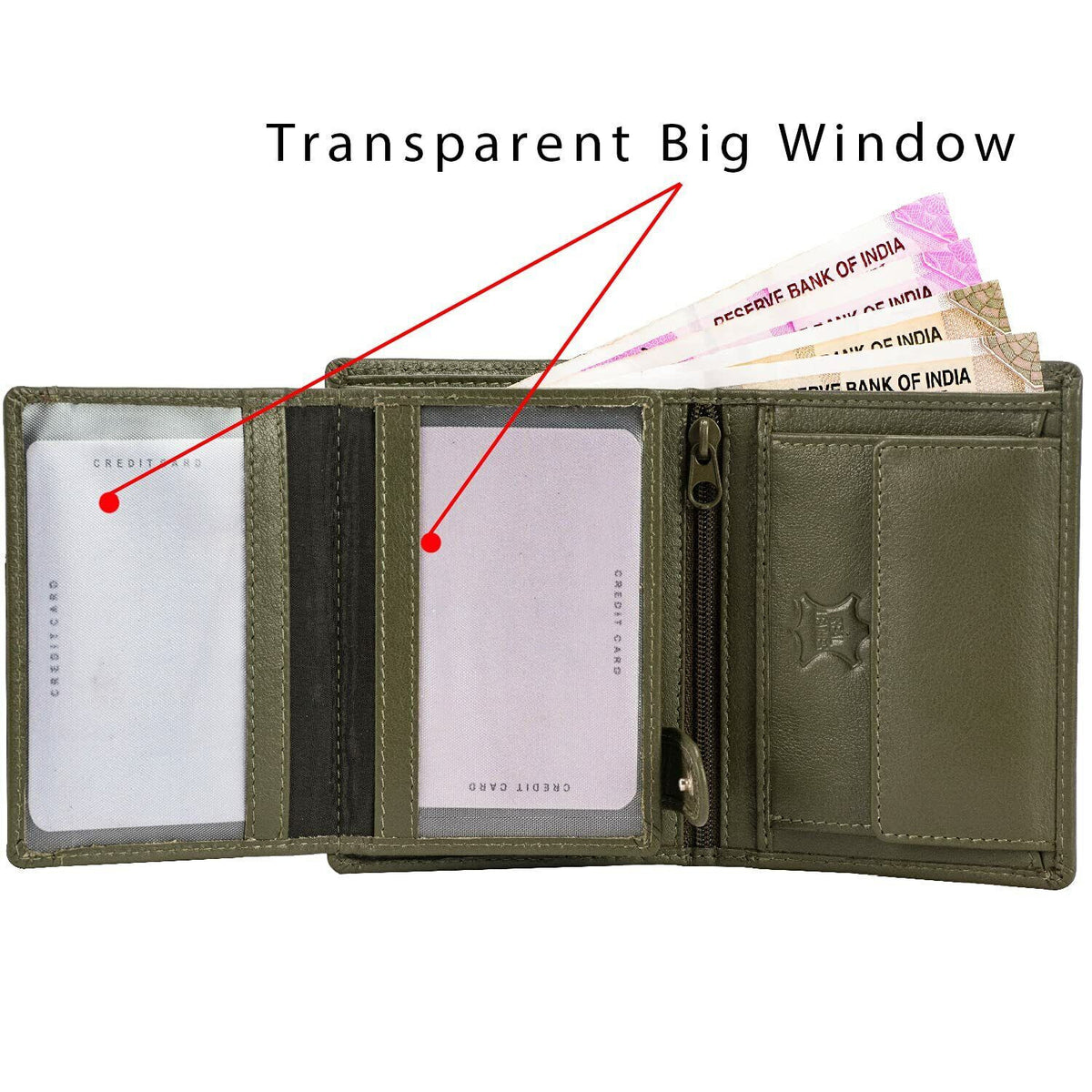 BRAND NEW AUTHENTIC OLIVE GREEN RFID BLOCKING LEATHER MEN'S WALLET
