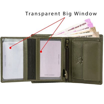 BRAND NEW AUTHENTIC OLIVE GREEN RFID BLOCKING LEATHER MEN'S WALLET