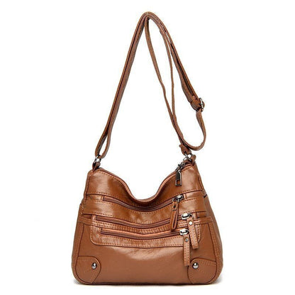 High Quality Soft Leather Shoulder Bags Multi-Layer Crossbody Bag Handbag Purse