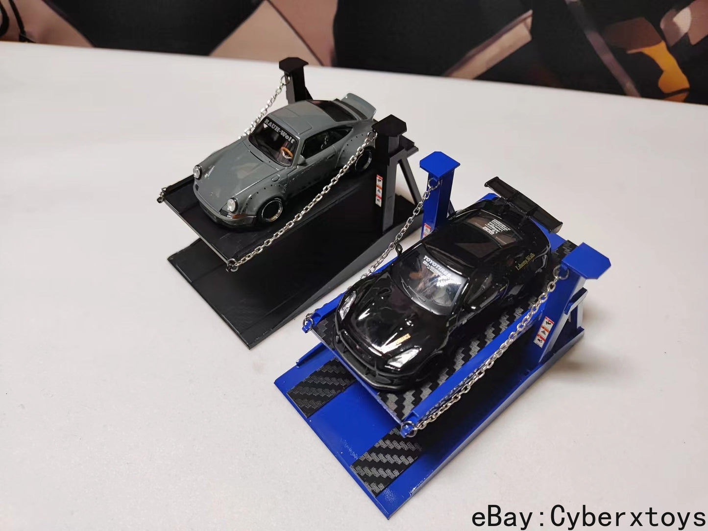 1: 64 Double-layer Elevator DIY for Car Model Scene Hydraulic Chain Parking Rack