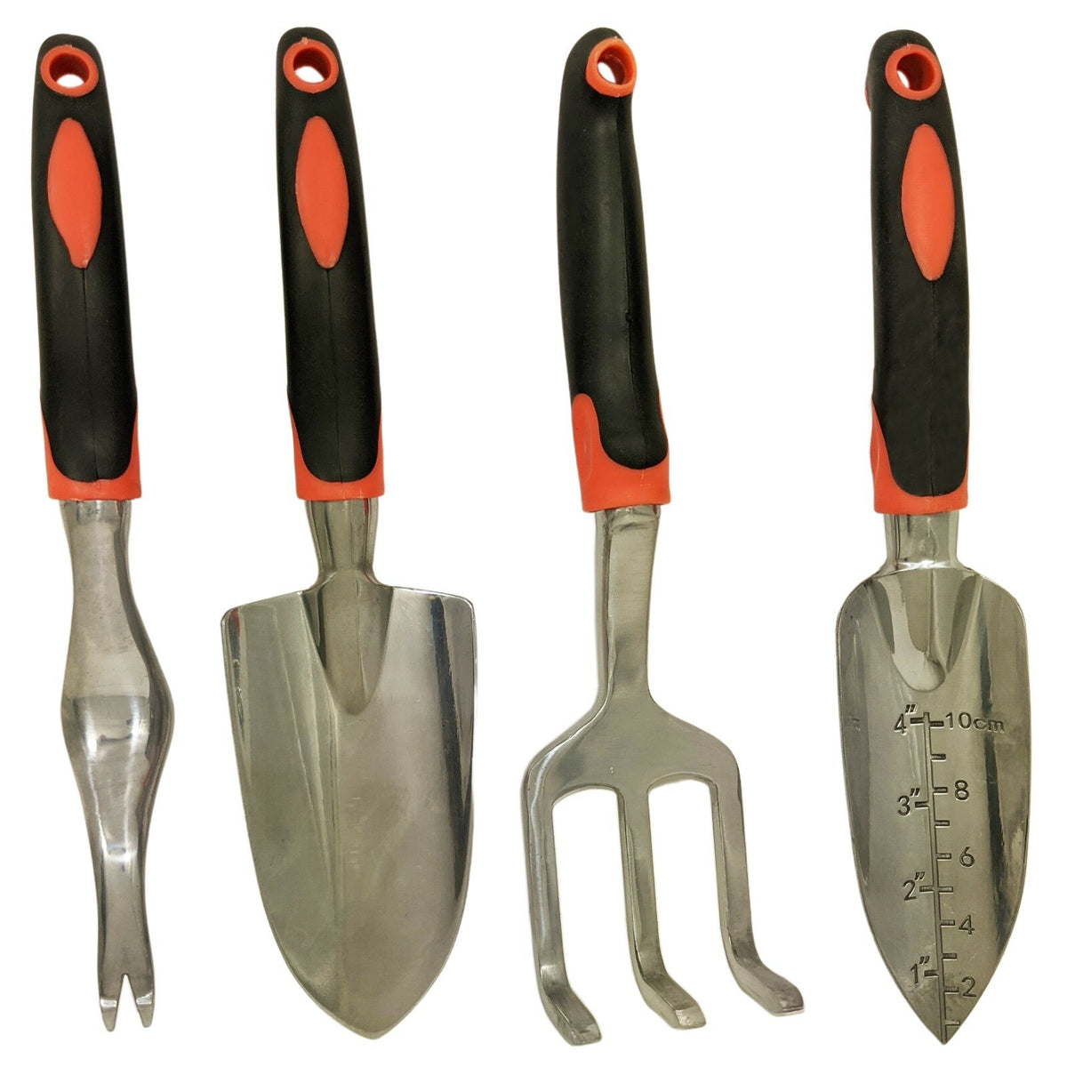 Set of 4 Gardening Tool Set - Cultivator, Transplant & Hand Trowel, Weed Puller