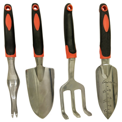 Set of 4 Gardening Tool Set - Cultivator, Transplant & Hand Trowel, Weed Puller