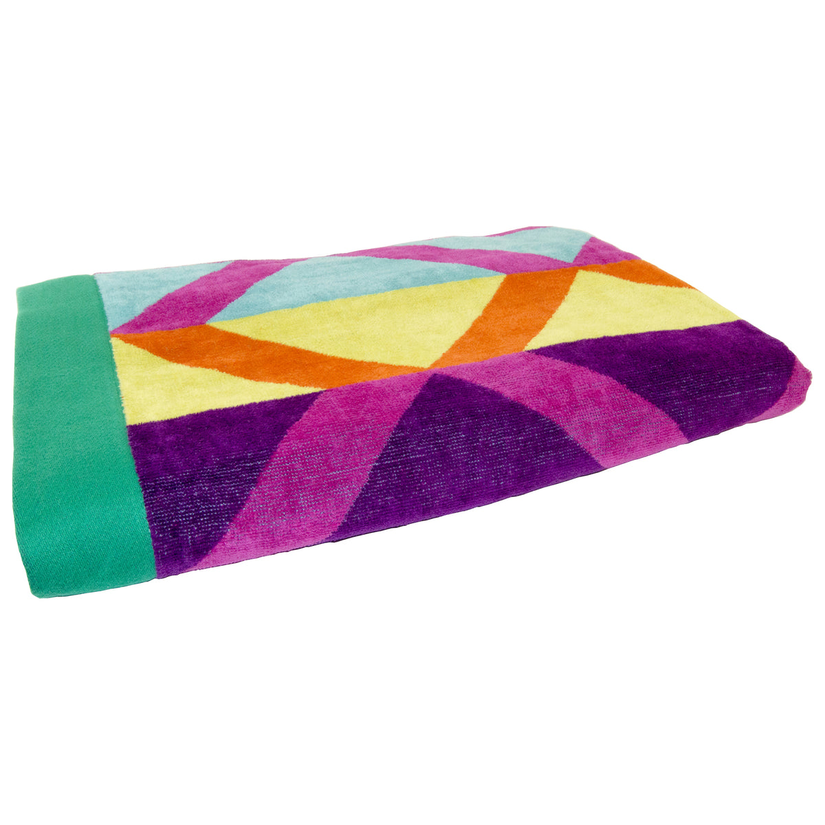 Diamond Trellis Velour Beach Towel (100% Cotton, 34" x 63", GSM 400)