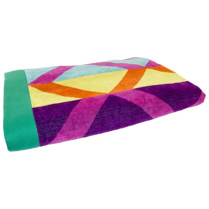 Diamond Trellis Velour Beach Towel (100% Cotton, 34" x 63", GSM 400)