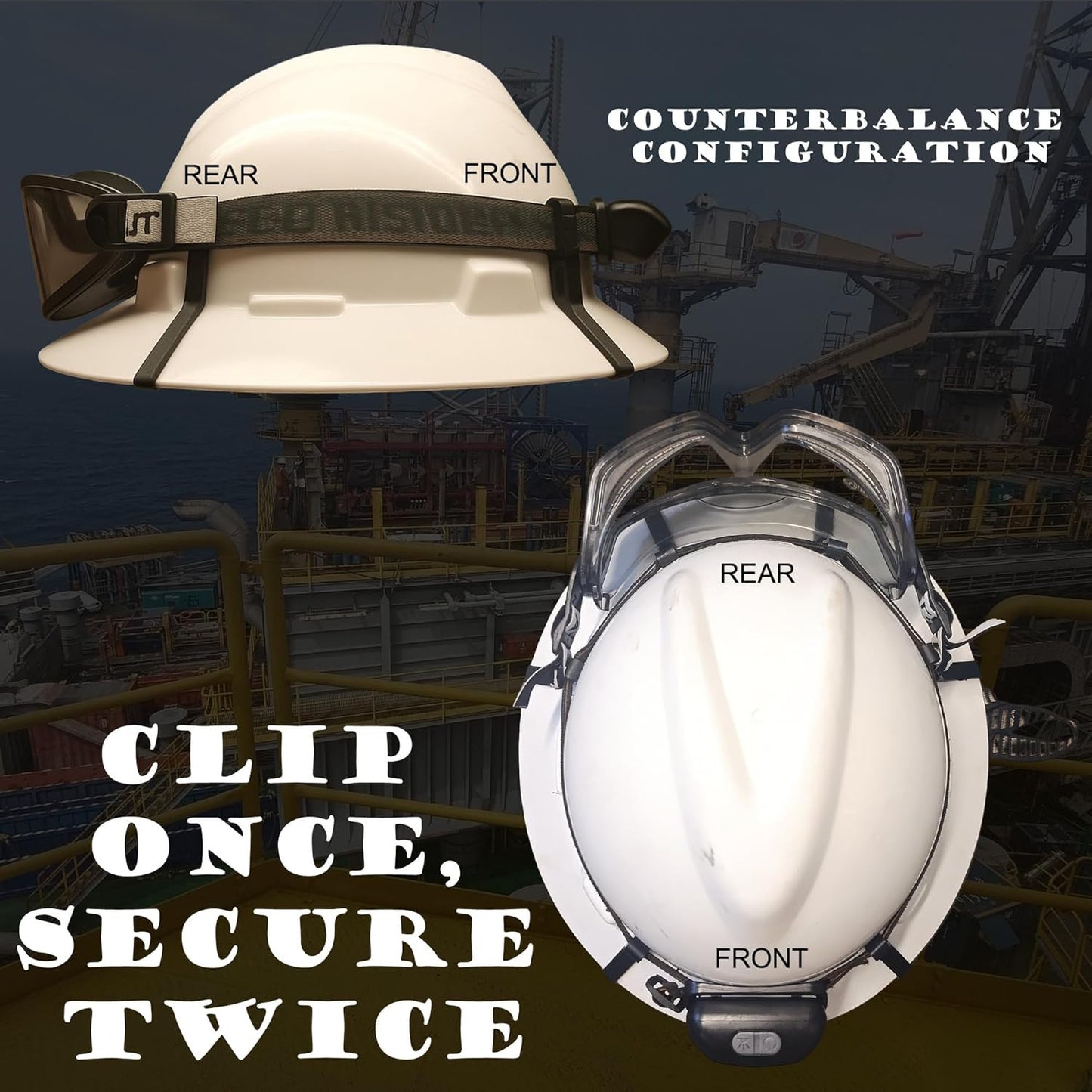™ 8-Pack Multipurpose Full Brim Hard Hat Clips Hooks for Headlamp Light and Safe
