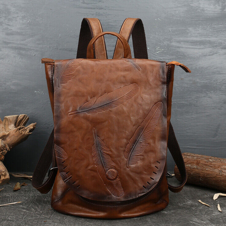 Luxury Women Bag, New Desinger Top Cow Leather Embossed Backpack, Retro Rucksack