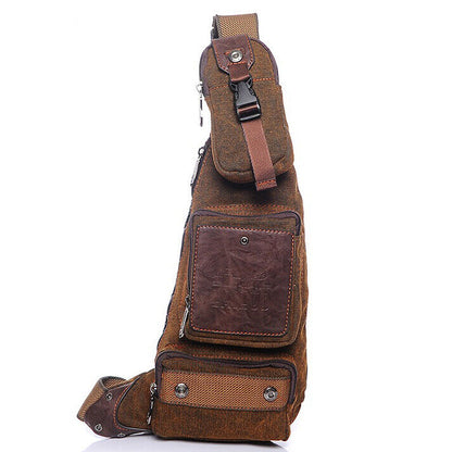 Men's Sling Backpack Canvas Crossbody Chest Bag Casual Daypack Outdoor Sport Bag