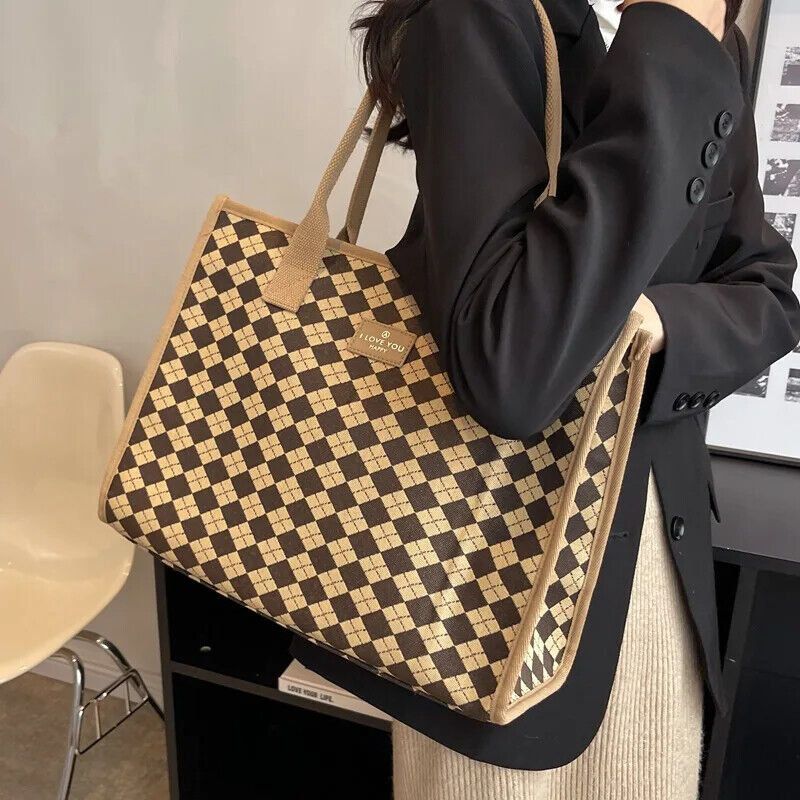Tote Women's Bag Canvas Bag Solid Simple Shoulder Bag Multifunctional Handbag