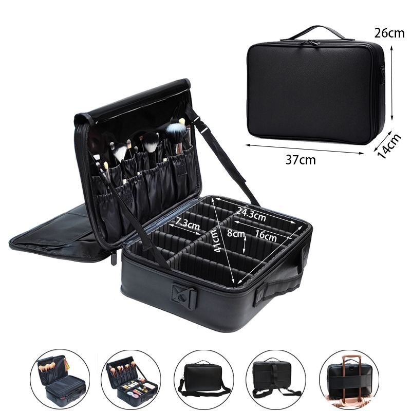 Make Up Case Professional Cosmetic Bag Synthetic Leather Makeup Purse Waterproof