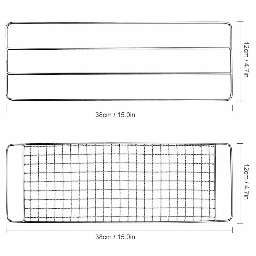 Stainless steel Barbecue Grill Pot Rack Net Mesh Rack Outdoor Camping Cookware