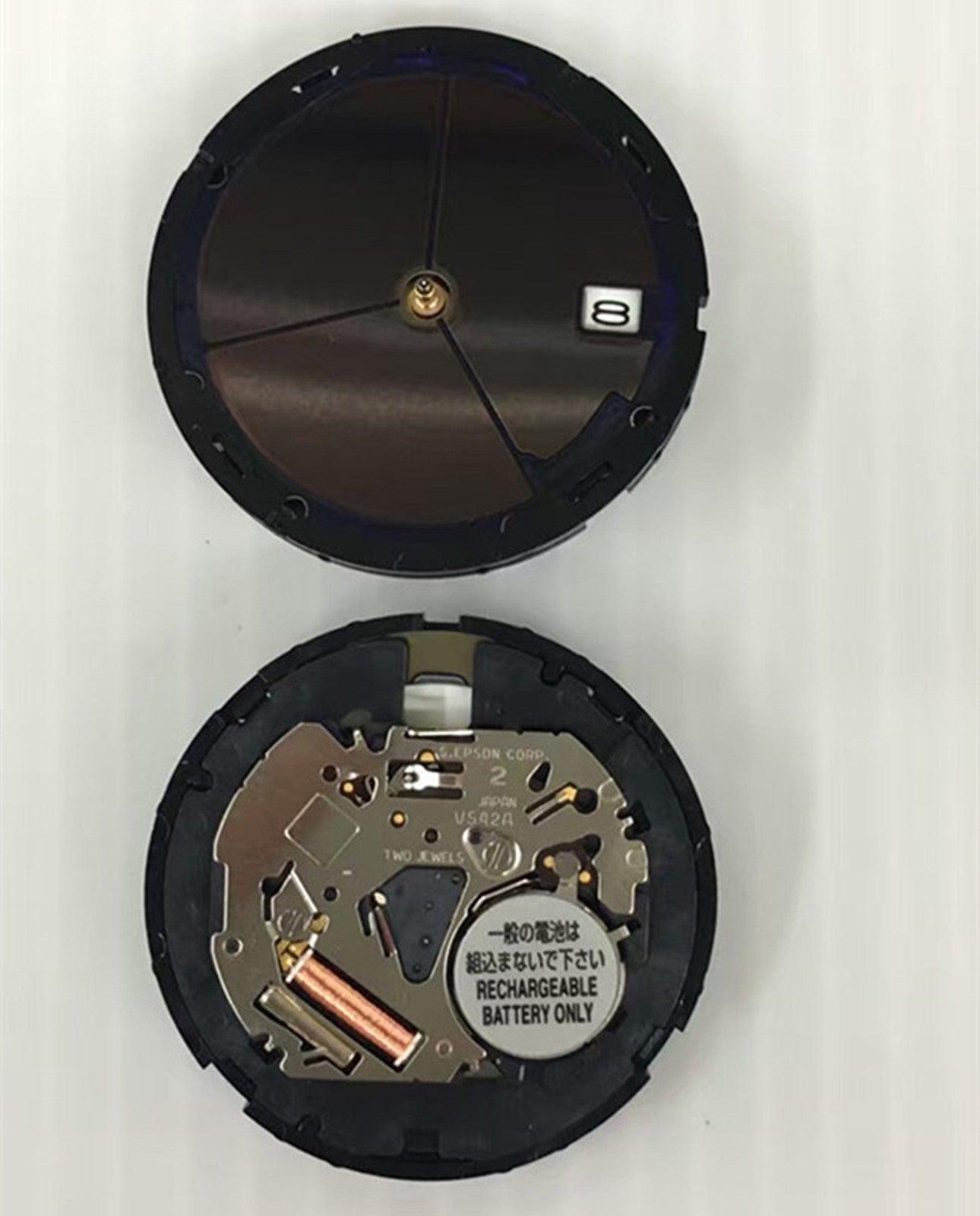 New VS42A Movement Black Date Indicator At 3 Solar Movement Replacement Parts
